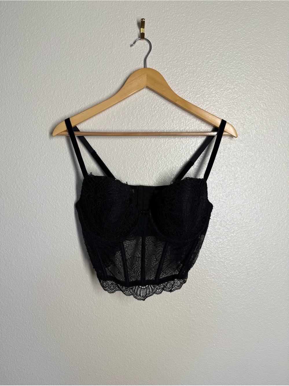 Victoria's Secret Black Lace Underwire Bustier
